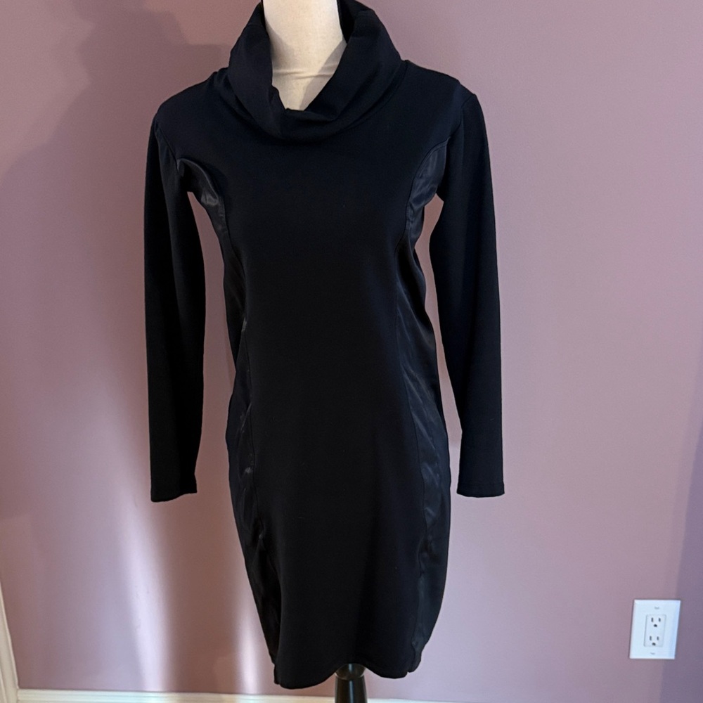 Peach Chic Black Cowl Neck Mini dress